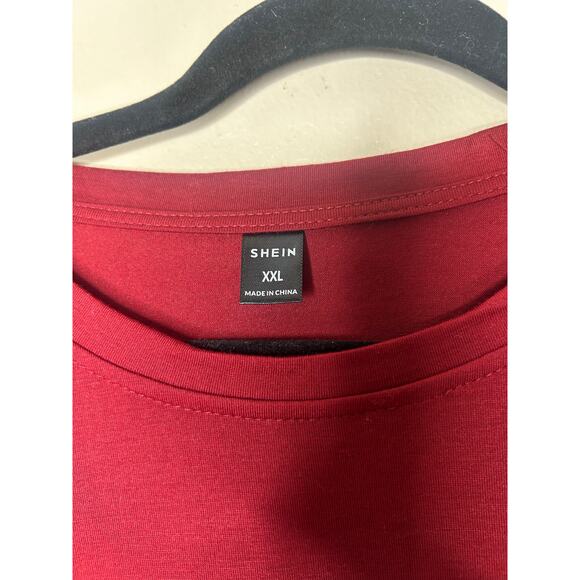 Women’s Size XXL SHEIN Dreamer Color Block T-Shirt Red White Black - Picture 2 of 3